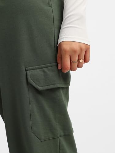 Image of JUNEBERRY 100% Pure Cotton Regular Fit Mid Rise Cargos with Pocket for Women & Girls