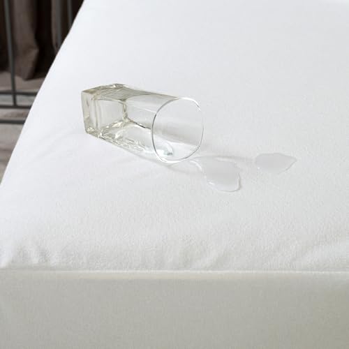 Image of Welspun 100% Waterproof Premium Mattress Protector for Double Bed King Size 78x72 Inches | Cotton Feel Mattress Cover | Elastic Fitted | Fits Upto 10 Inch Mattress| Bed Protector Cover (78 inchx72 inch White)