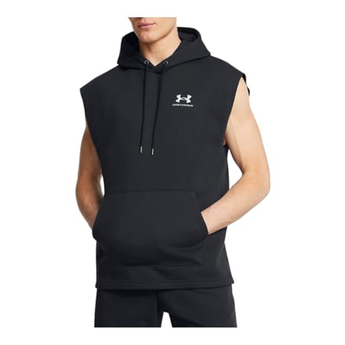 Under Armour Icon Fleece Sleeveless Hoodie - Men's (Black/White)