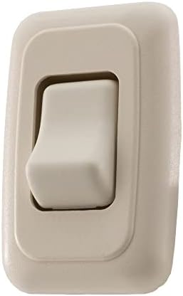 American Technology Components Single SPST On-Off Switch with Bezel, 12-Volt, for RV, Trailer, Camper (Almond)