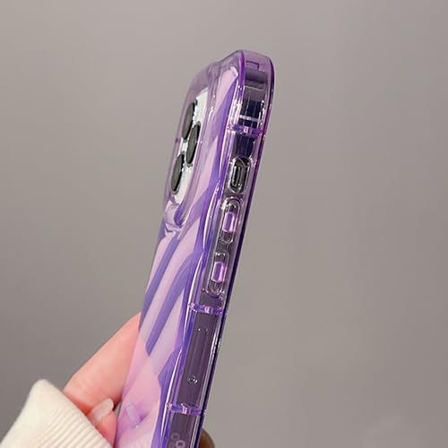 Coque iPhone 14 texture ondulée 3D silicone violet pour le quotidien - 5