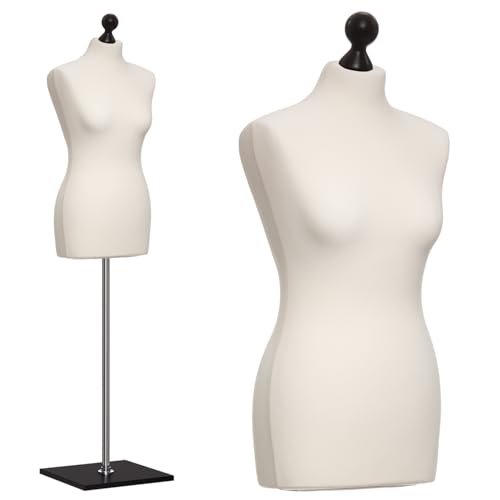 DummyDoll Schneiderpuppe Gr. 40/42 Creme Holzfuß Schwarz