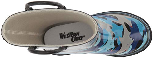 Western Chief Boys Waterproof Printed Rain Boot, Shark Chomp,5-6 Toddler #TOP4