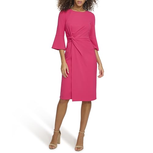 Image of Kensie Women's Belle Sleeve Scuba Crepe Midi Dress