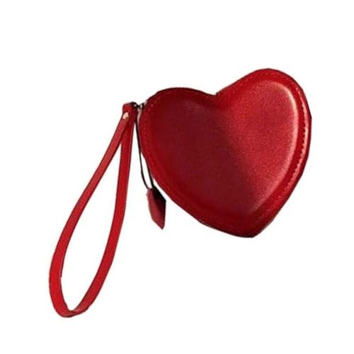 Monedero de estilo coreano vintage con forma de corazón, bolso retro de piel...