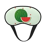 Máscara opaca para dormir con diseño de sandía de dibujos animados, poliéster suave, antiluz, elegante, adecuado para hombres y mujeres, para el trabajo diario y viajes al aire libre.