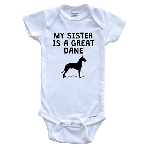 Image of My Sister is A Great Dane One Piece Baby Bodysuit