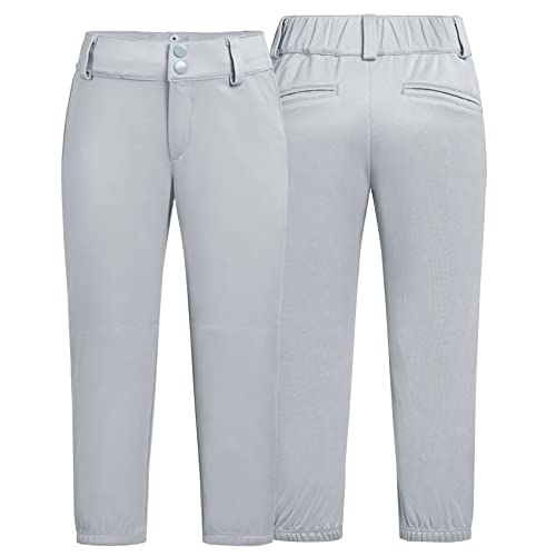 Qbk 2T-13Years Girls' Softball Pants Kids' Youth Boys' Baseball Practice Pant Toddler Tee Ball Pants（Grey，4T） #TOP1