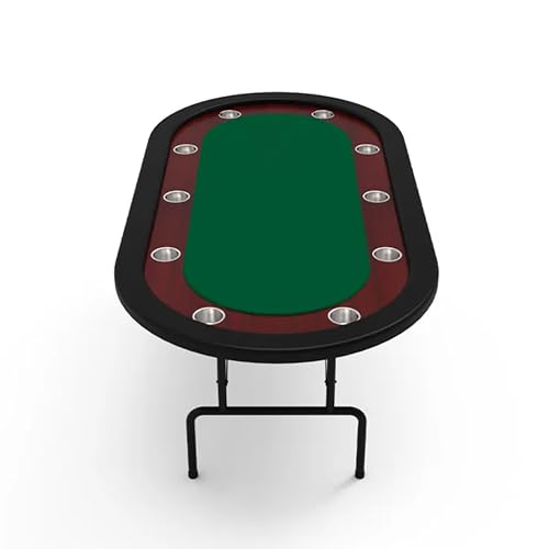 Image of Folding Poker Table for Beginner or Serious Poker Player (Green Oval Limited Edition) (Oval Classic)