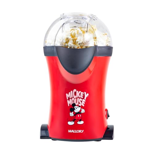 Pipoqueira Elétrica Mallory Mickey Mouse – Pipocas Sequinhas e Sem Óleo, Bocal Expedidor, Copo Medidor para Manteiga e Pés... glide