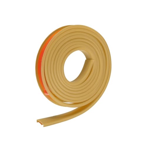 Image of uxcell U Shape Furniture Edge Banding, 2M Self Adhesive Flexible Edging Trim, 5x16mm TPE Edge Guards for Cabinets Furniture Repair Restoration, Beige