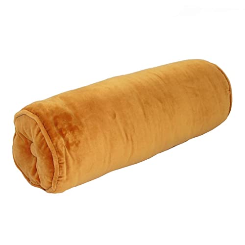 Thedecofactory 155410 Polochon, Velours de Coton, Jaune, 15 x 50 x 3 cm Cover
