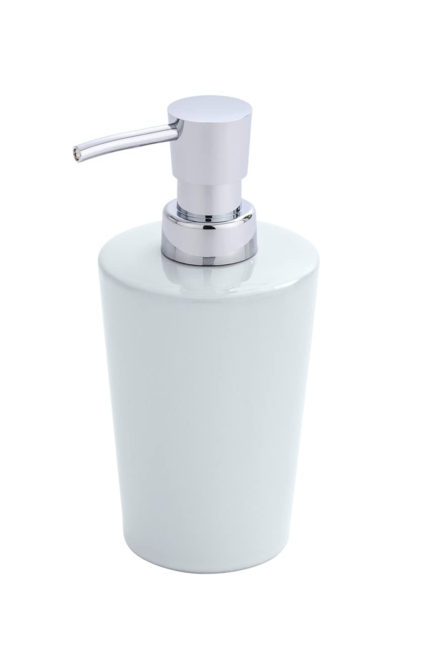 WENKO Ceramiczny dozownik mydła Coni biały – dozownik mydła w płynie, pojemność 0,3 l, ceramika, 9,2 x 16,4 x 7,8 cm, biały