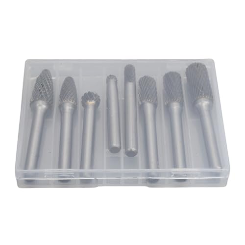 Fresas rotativas doble corte HRC70 set 8 piezas carburo miniatura 6