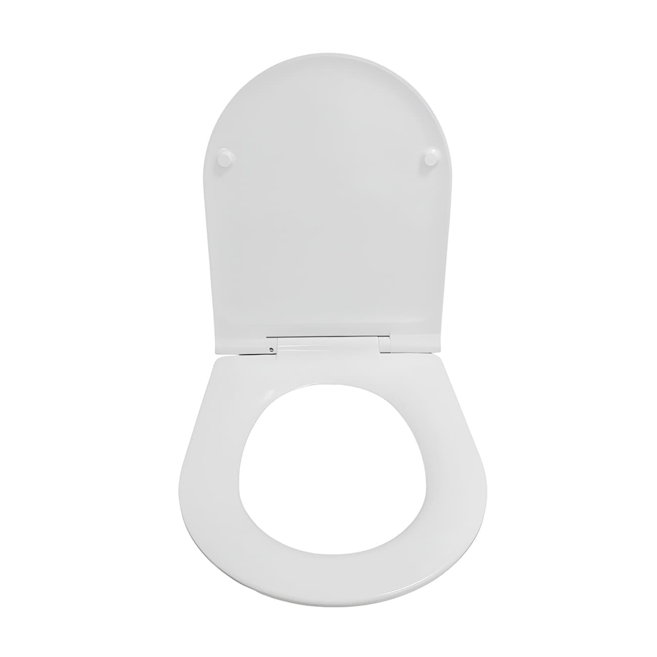 Wall-Hung WC Toilet Bowl with Integrated Bidet & Hot/Cold Water Mixer Tap, Slim Duroplast Soft Close Seat, White