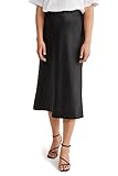 Länge: Midi C&A Damen Rock Polyester Stretch Unifarben schwarz 36
