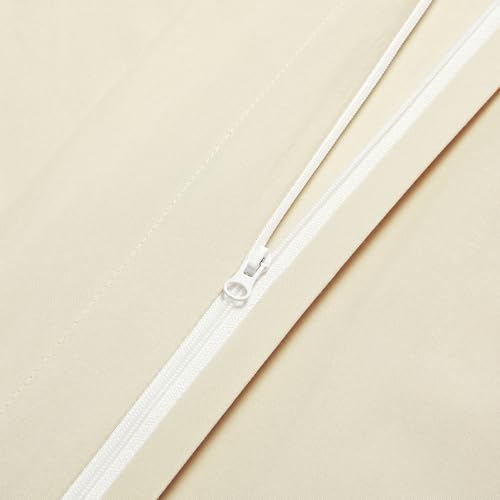 Image of Amazon Basics Lightweight Microfiber 2-Piece Duvet Cover Set, Twin /Twin XL, Beige