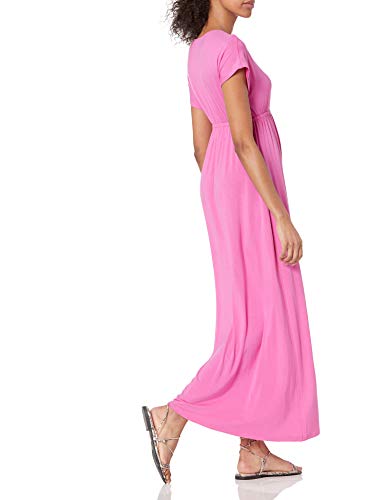 Image of Amazon Essentials Women's V Neck Short Sleeve Waisted Maxi Dress (Available in Plus Size)