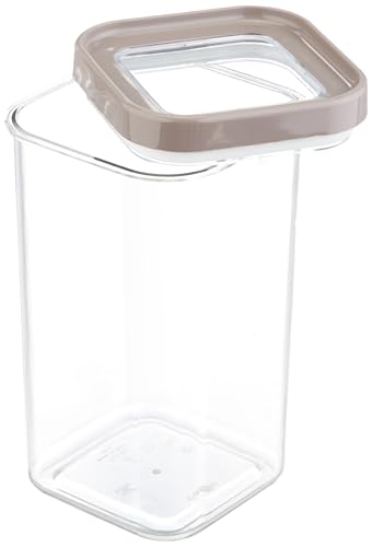 Image of CELLO Airlock Square Pet Storage Jar for Kitchen 2500 ml Walnut Brown | Freezer & Fridge Safe Airtight Stackable Pet Kitchen Storage Box Jar Container Set for Beans Whole Grains Spices Dry Fruits