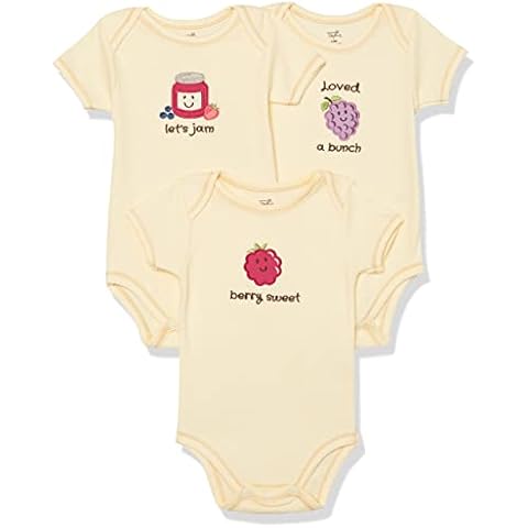 Touched by Nature Baby Girls' Organic Bodysuit, Let's Jam Short Sleeve 3 Pack, 18-24 Months (24M) US Cover