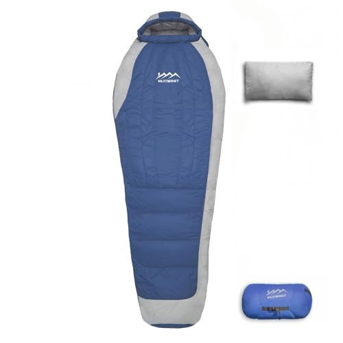 HLITMOUT Sac de Couchage ultraléger en Duvet avec Oreiller pour