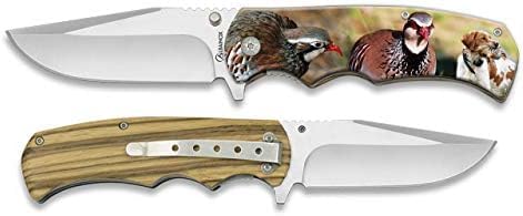 LO TRINCO YO Navaja Albainox 18257+3D013 3D Cazador perdices y pichones Hoja 8,8 cm para Caza, Pesca, Camping, Outdoor, Supervivencia y Bushcraft
