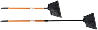 Large 12-inch Angle Broom with Extendable Orange/Black Handle (2 Pack)