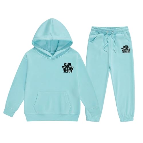 GONFXA Our World Needs Jesus Sweat Suits For Girls Boys Hoodies And Joggers