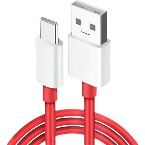 Image of KUZOOM USB Type C Cable 65W Compatible With OnePlus 13, 12, 13R, 12R, 11, 10 Pro, 8T, Nord N20 /N100 /N30 Ultra Fast Charging Cable For OnePlus 3.3 Ft, Red
