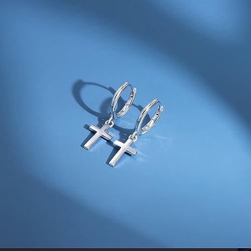 Silver Dangle Hoop Earrings for Women Girls Butterfly Cross Heart Spike Star Earrings Small Huggie Hoop Earrings Hypoallergenic Hoop Earrings Jewelry Gifts2