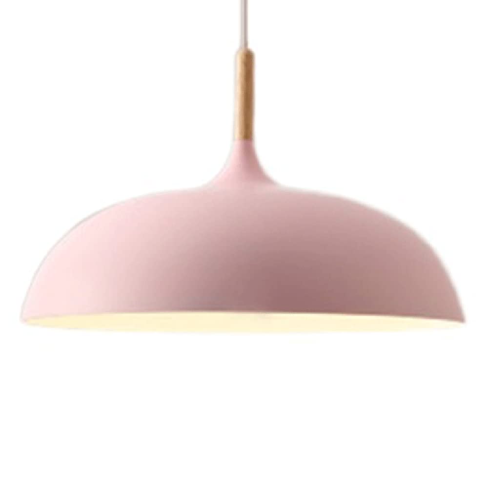 LEGZIT Simple Solid Wood Creative Hanging Lamp,Aluminum Shade Nordic Modern Pendant Light,Office Decoration Lighting Macaron Color Chandelier E27 Screw Mouth Fixtures for Dining Room Bedroom Entran