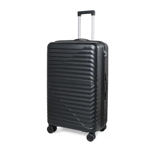 Image of 3G VACANZA Trolley Bags Hard Case Polypropylene, 4 Spinner Wheels, 360 Degree Wheeling Carry on Luggage, Travel Bag, Suitcase for Travel, Trolley Bags for Travel 28 in Black