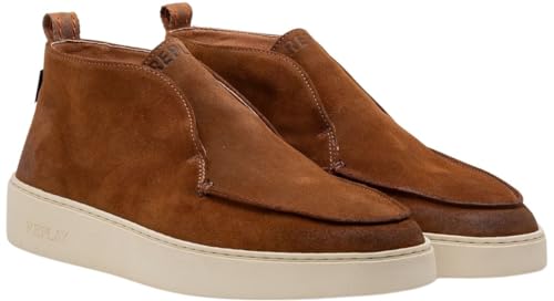 Bottines Frank Moc Replay pour homme en cuir marron casual