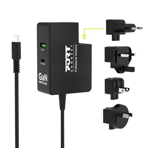 Chargeur Mural International GaN 100W USB-C idéal pour rester connecté en voyage