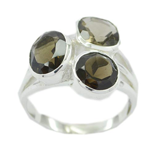 Bague en quartz fumé marron et argent 925 RIYO pour femme