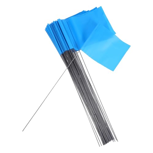 Drapeaux de marquage en PVC avec tiges en fil métalliques pour délimitation | Lot de 100