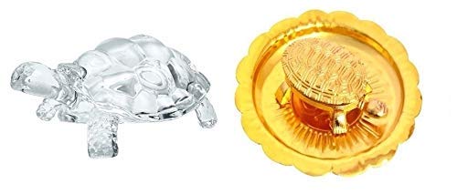 Whitewhale Combo de cristal de tortuga y tortuga dorada en placa para satisfacer tus deseos y deseos, dar longevidad a la vida, traer paz, suerte y prosperidad Cover