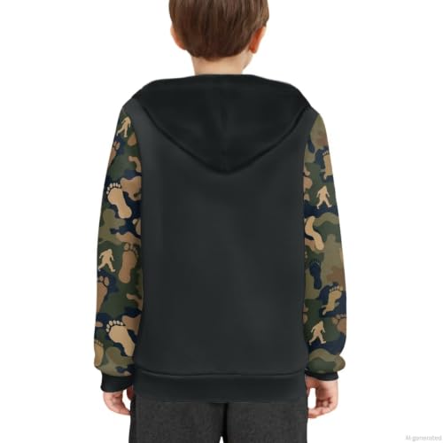 Image of WELLFLYHOM Boys Hooded Sweatshirts Hoodie Pullover Cool Graphic Crewneck Blouses Size 6-16