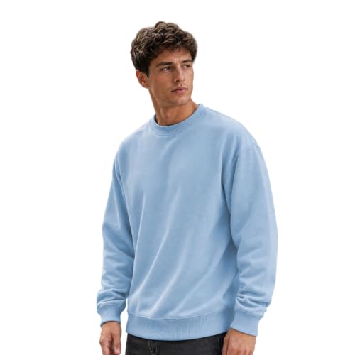 Image of Nobero Oversized Sweatshirts for Man Stylish Crew Neck | 280 GSM Rich Cotton Fleece Solid Oversized Fit Full Sleeve Sweatshirt for Men | Stylish Casual Wear Winter Sweatshirt for Men