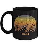 Retro Bend Oregon Sunset Mountains Black Coffee Mug 11oz Souvenir Skiing Hiking Camping