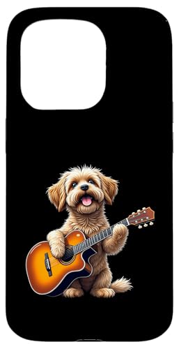 音楽愛好家のための面白いCavachonギターデザイン。 スマホケース iPhone 15 Pro 用