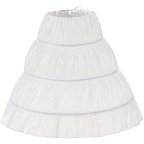 Sgqtqybk Crinoline Underskirt, 3 Hoop Skirt for Kids 25'' Long Petticoat Skirt for Girls, Adjustable Toddler Under Dress Puffy