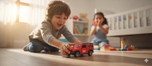 Image of Pull Back Thar Rock Jeep Toy Car for Kids | Metal Body SUV with Opening Doors, Lights & Sound | Off-Road Die-Cast Vehicle Toy for Boys & Girls