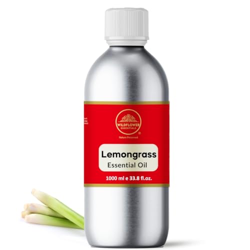 Image of Lemongrass Essential Oil Steam Distilled Undiluted For Face, Skin & Body, Pure & Natural 1 L (1000 ml)