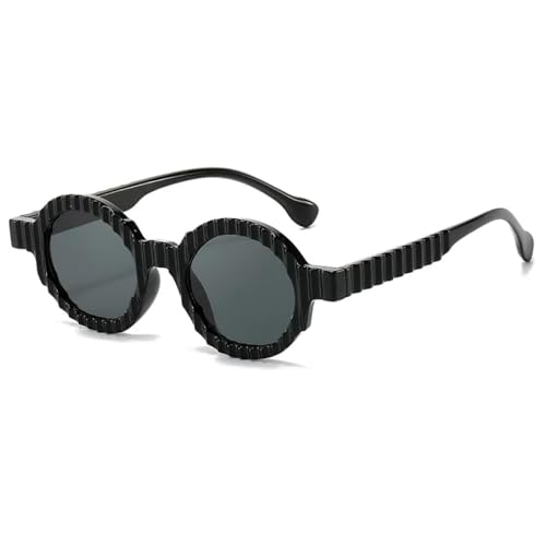 Lunettes de soleil rondes tendance femme et homme style punk verres UV400