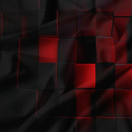 Housse de Couette Cubes Noirs et Rouges en Microfibre Premium pour Lit 90x190 cm - 7