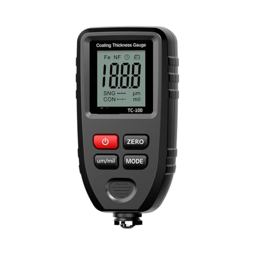 Medidor de Espesor de Recubrimiento TC100, Precisión 0,1 micra, Rango 0-1300 μm para Pintura Automotriz, Color Negro miniatura 2