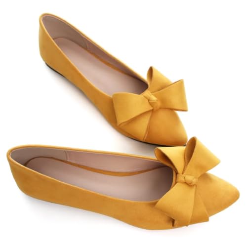 Image of Stunner Womens Flats Fashion Pointed Toe Bowknot Ballet Flats Cute Slip On Dress Flats Comfortable Party Wedding Flats2