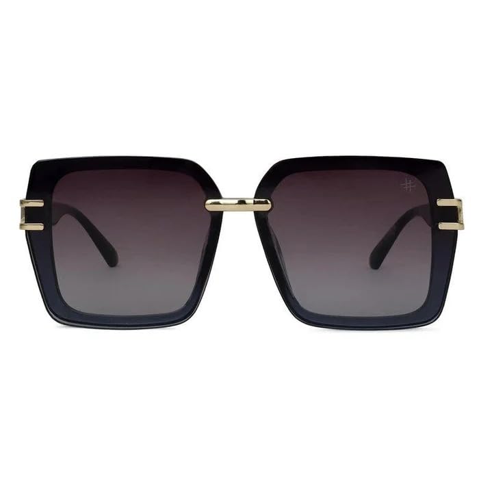 Image of HASHTAG EYEWEAR Stylish Square Sunglasses for Women | UV400 Protection | Oversized Designer Shades | Trendy Eyewear | Summer Sun Protection | Fashionable Goggle