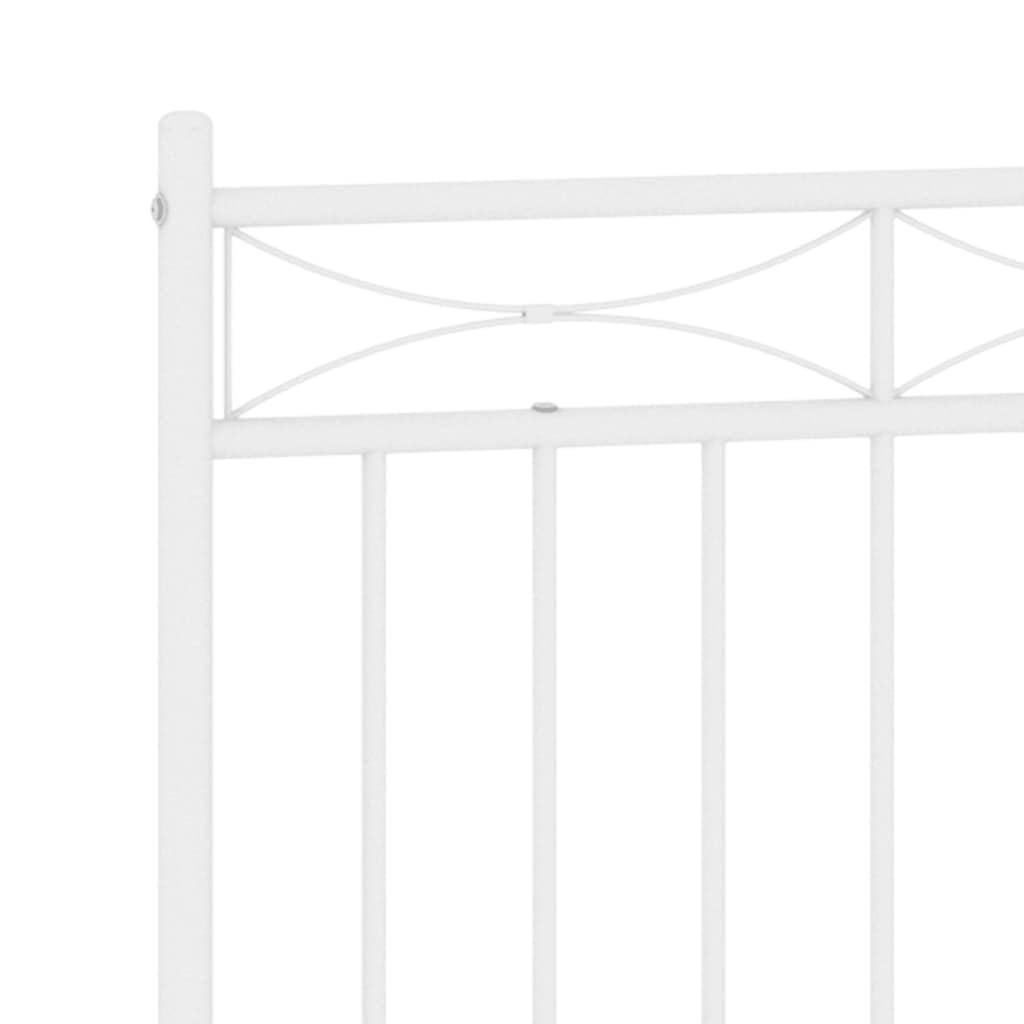 Testiera di ricambio elegante in metallo verniciato a polvere, bianco, larghezza materasso 150 cm, design robusto in acciaio per camera da letto, comodo schienale